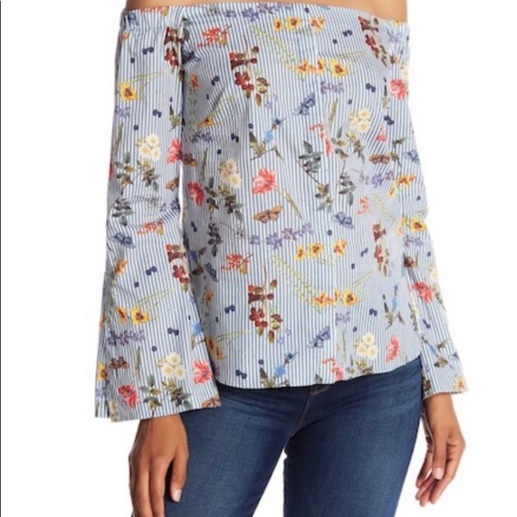 COPY - Bailey 44 Off shoulder floral top - Picture 3 of 8